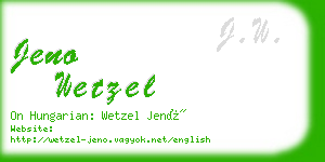 jeno wetzel business card